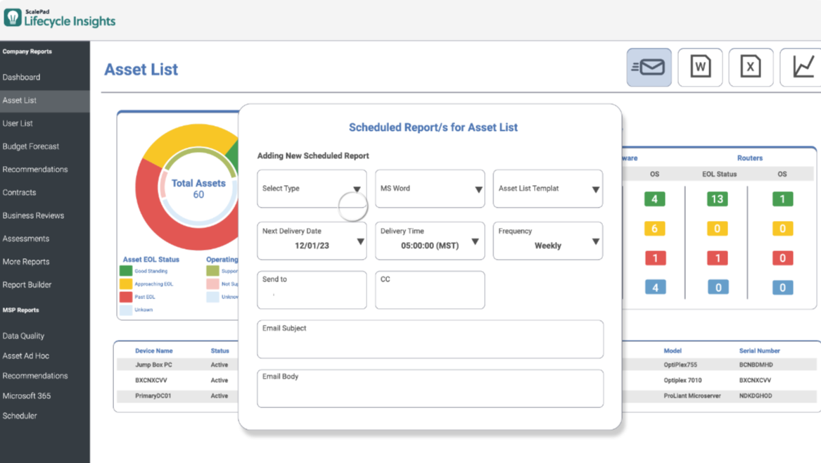 screenshot of ScalePad Lifecycle Insights